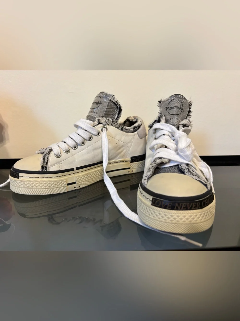 Platform Low-Top Sneakers with Faux-Sherpa Trim - White